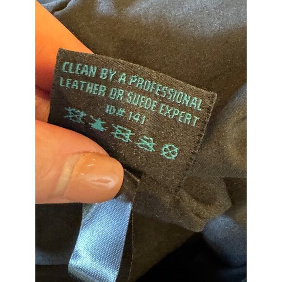 Siena Studio Pants Women 10 Black Suede Leather Zipper Accents Straight Leg - Picture 13 of 13